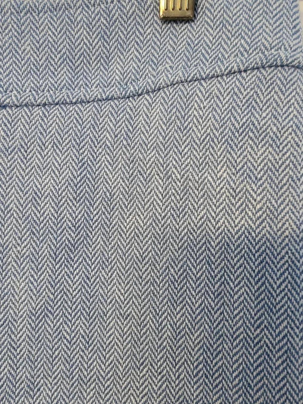 J. Crew Light Blue Mini Skirt with Subtle Herringbone